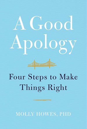 Light blue book with a title "A Good Aology"