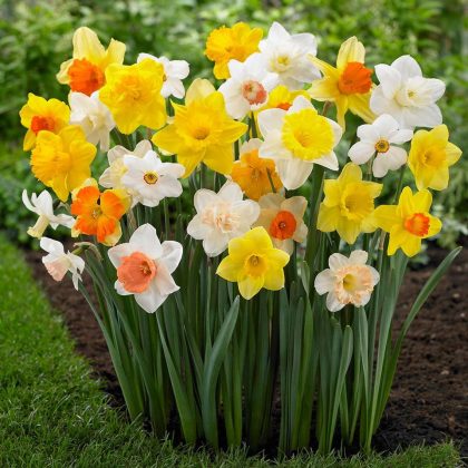 A selection of daffodils in bloom