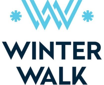 Turquoise 'W" Winter Walk in dark blue