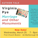 Author Talk: Marriage and Other Monuments by Virginia Pye