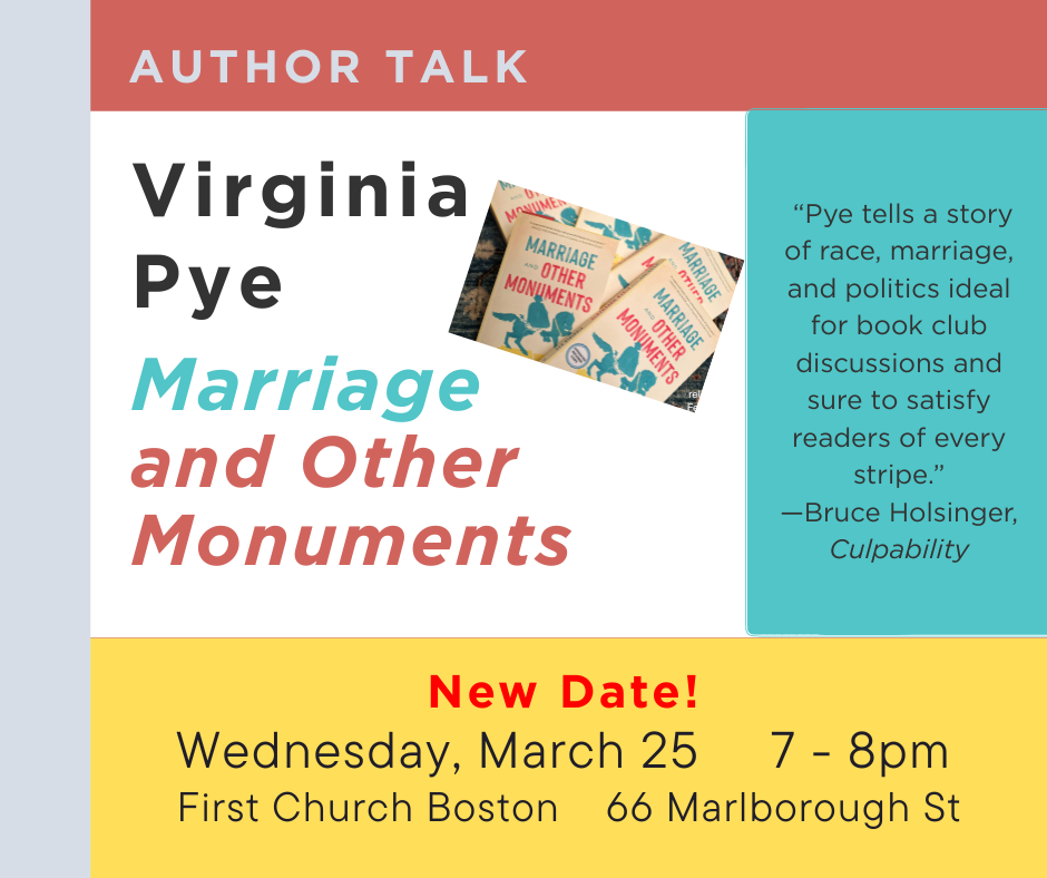 Author Talk: Marriage and Other Monuments by Virginia Pye