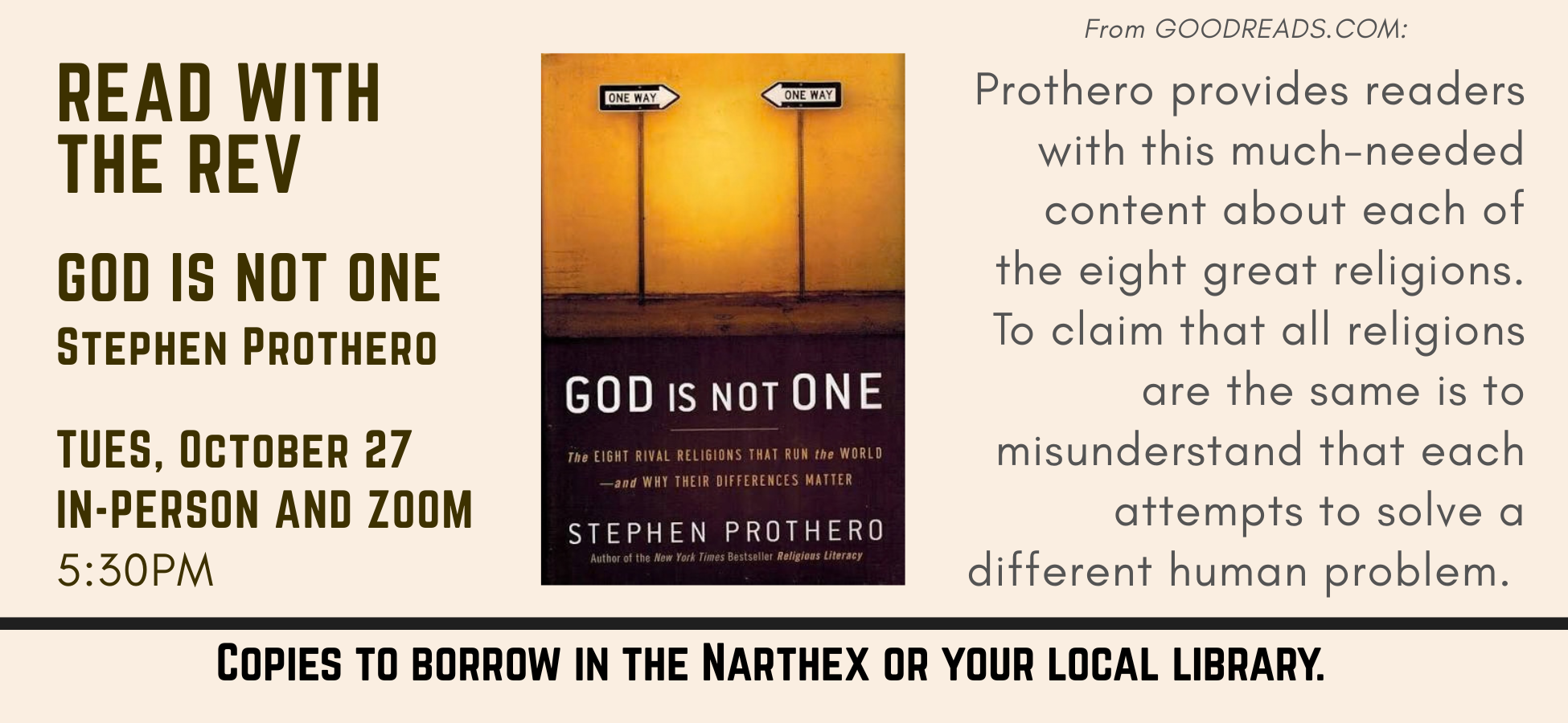 Read with the Rev October: God is Not One by Stephen Prothero